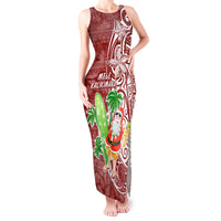 Hawaii Christmas Mele Kalikimaka Tank Maxi Dress Santa Claus - Wonder Print Shop