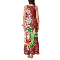 Hawaii Christmas Mele Kalikimaka Tank Maxi Dress Santa Claus - Wonder Print Shop