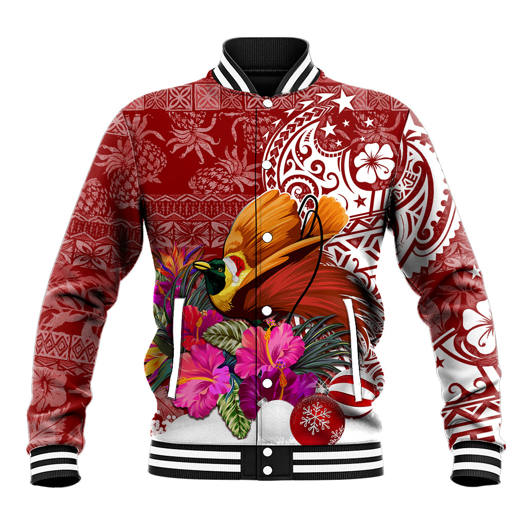 Papua New Guinea Christmas Baseball Jacket Bird-of-Paradise Special LT7 - Wonder Print Shop