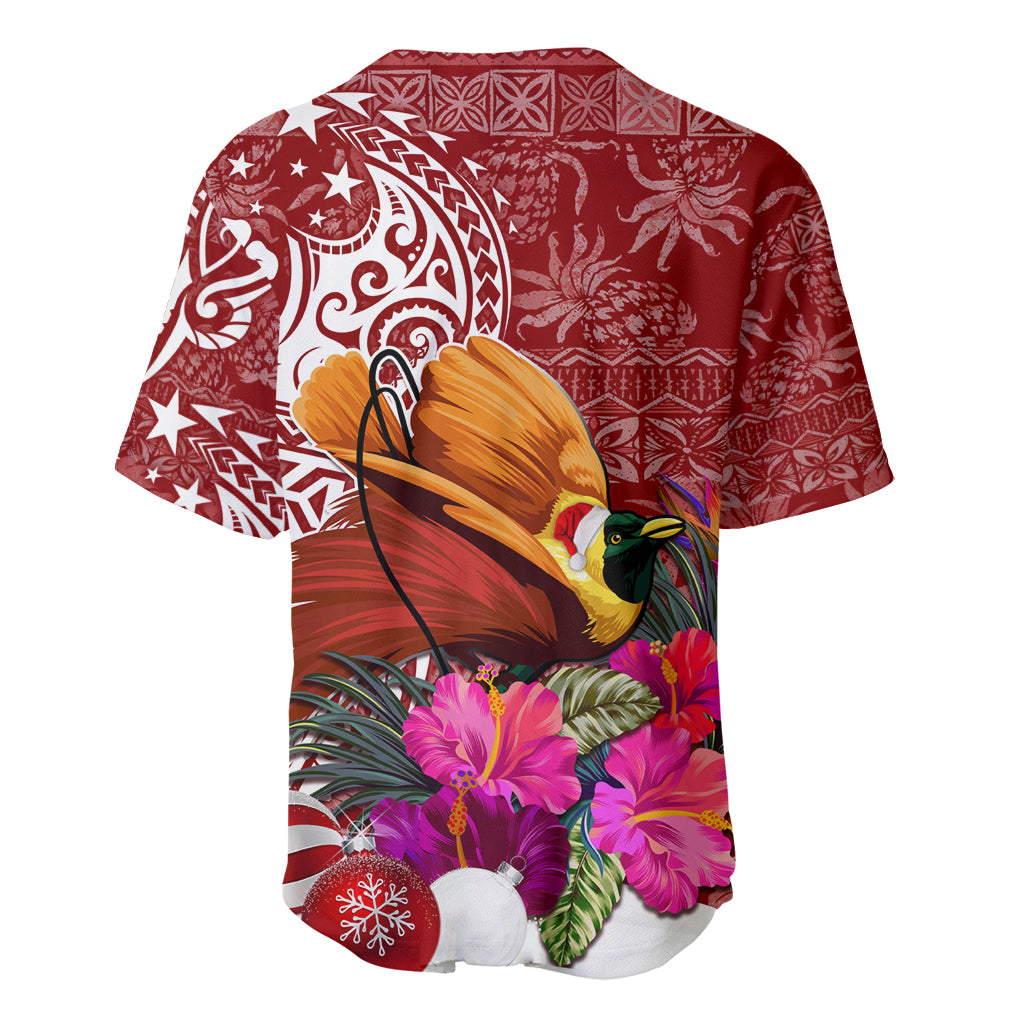Papua New Guinea Christmas Baseball Jersey Bird-of-Paradise Special LT7 - Wonder Print Shop