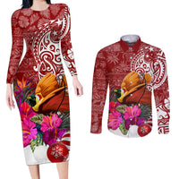 Papua New Guinea Christmas Couples Matching Long Sleeve Bodycon Dress and Long Sleeve Button Shirt Bird-of-Paradise Special LT7 - Wonder Print Shop