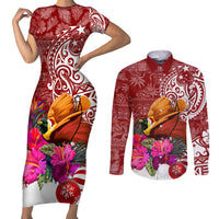 Papua New Guinea Christmas Couples Matching Short Sleeve Bodycon Dress and Long Sleeve Button Shirt Bird-of-Paradise Special LT7 - Wonder Print Shop