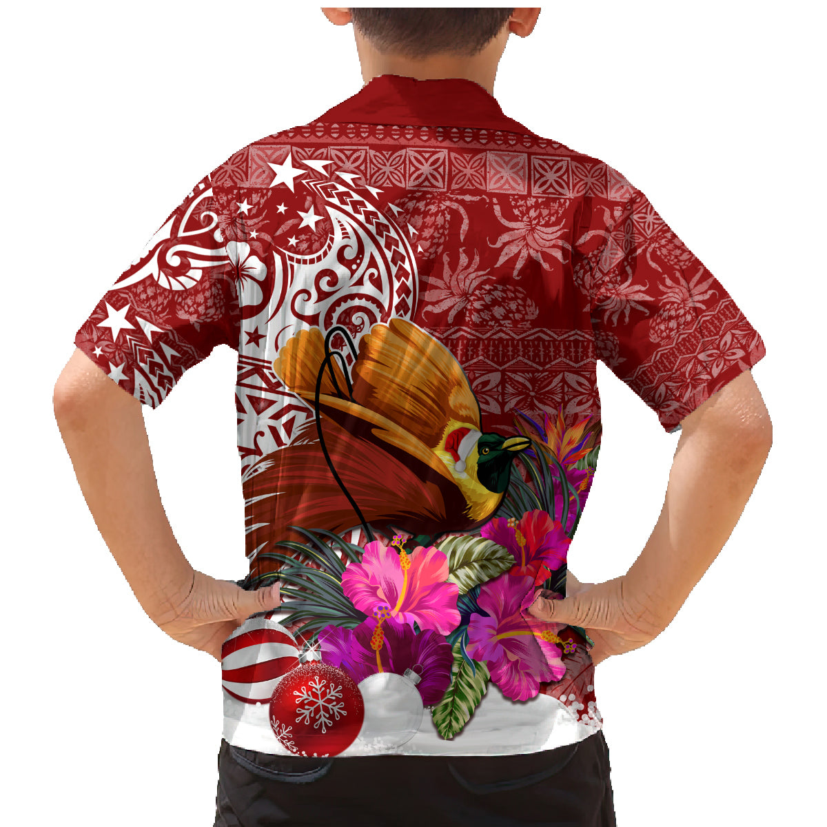 Papua New Guinea Christmas Family Matching Mermaid Dress and Hawaiian Shirt Bird-of-Paradise Special LT7 - Wonder Print Shop