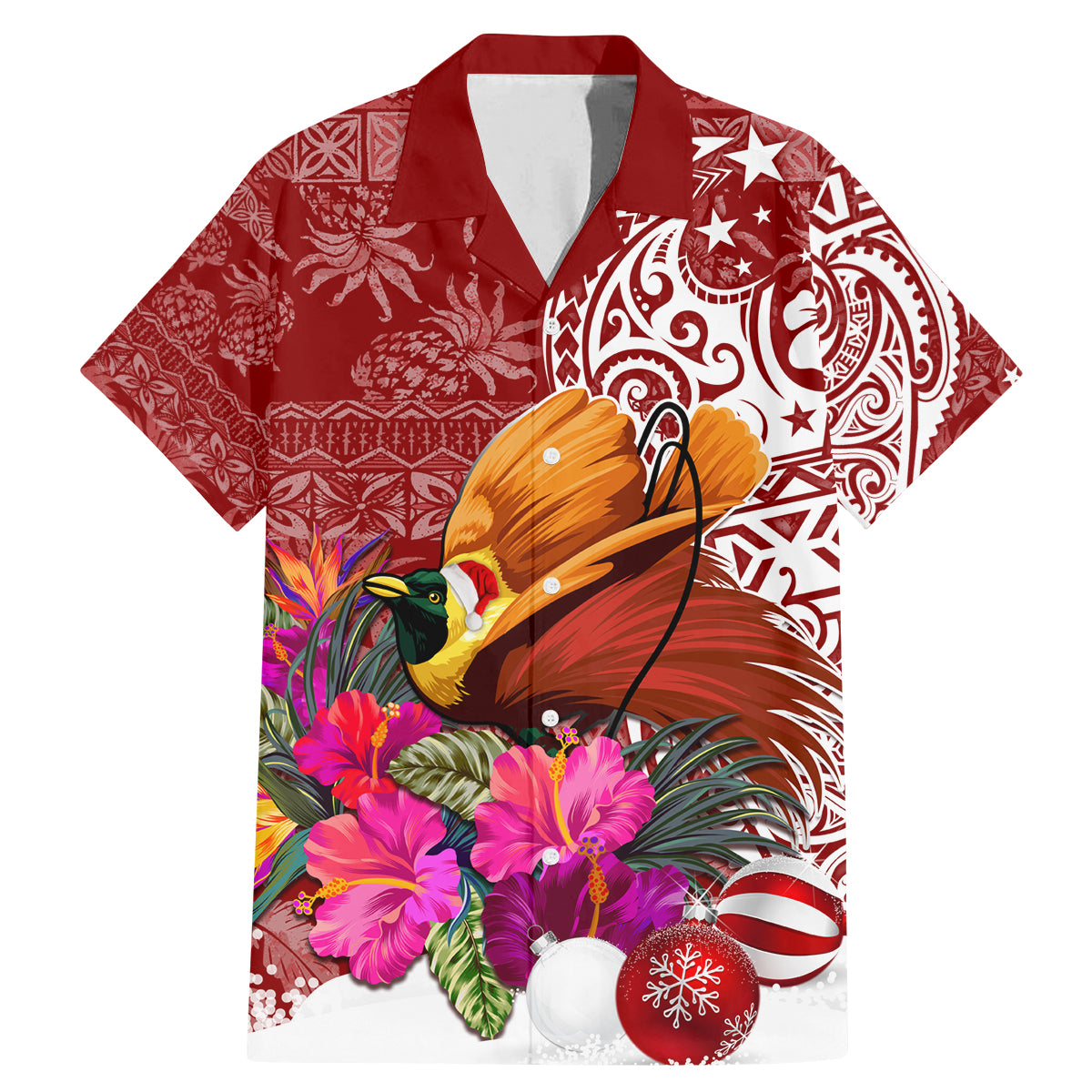 Papua New Guinea Christmas Family Matching Mermaid Dress and Hawaiian Shirt Bird-of-Paradise Special LT7 - Wonder Print Shop