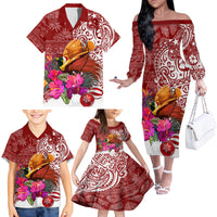 Papua New Guinea Christmas Family Matching Off Shoulder Long Sleeve Dress and Hawaiian Shirt Bird-of-Paradise Special - Wonder Print Shop