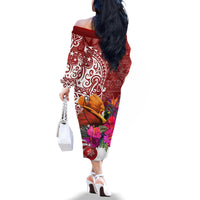 Papua New Guinea Christmas Family Matching Off Shoulder Long Sleeve Dress and Hawaiian Shirt Bird-of-Paradise Special - Wonder Print Shop