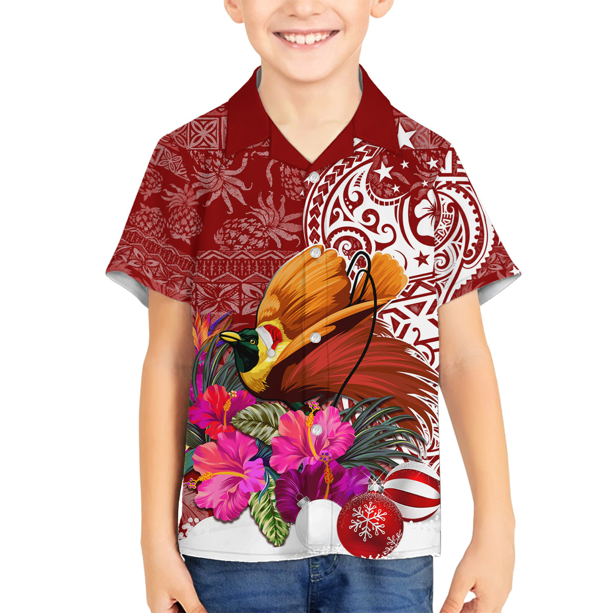 Papua New Guinea Christmas Family Matching Puletasi Dress and Hawaiian Shirt Bird-of-Paradise Special - Wonder Print Shop