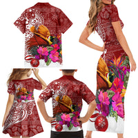Papua New Guinea Christmas Family Matching Short Sleeve Bodycon Dress and Hawaiian Shirt Bird-of-Paradise Special - Wonder Print Shop