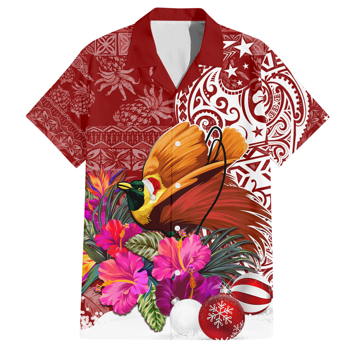 Papua New Guinea Christmas Family Matching Summer Maxi Dress and Hawaiian Shirt Bird-of-Paradise Special - Wonder Print Shop