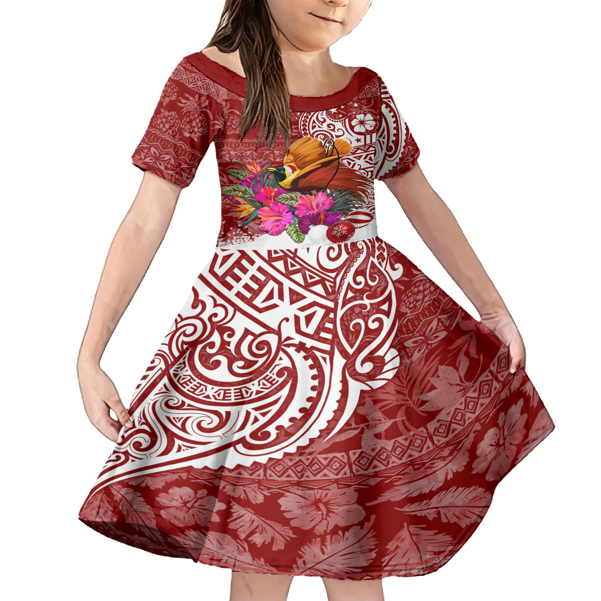 Papua New Guinea Christmas Family Matching Tank Maxi Dress and Hawaiian Shirt Bird-of-Paradise Special - Wonder Print Shop