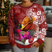 Papua New Guinea Christmas Kid Ugly Christmas Sweater Bird-of-Paradise Special - Wonder Print Shop