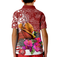 Papua New Guinea Christmas Kid Polo Shirt Bird-of-Paradise Special - Wonder Print Shop