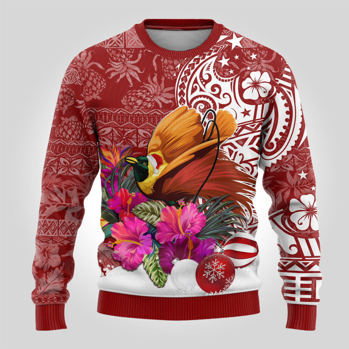 Papua New Guinea Christmas Ugly Christmas Sweater Bird-of-Paradise Special - Wonder Print Shop