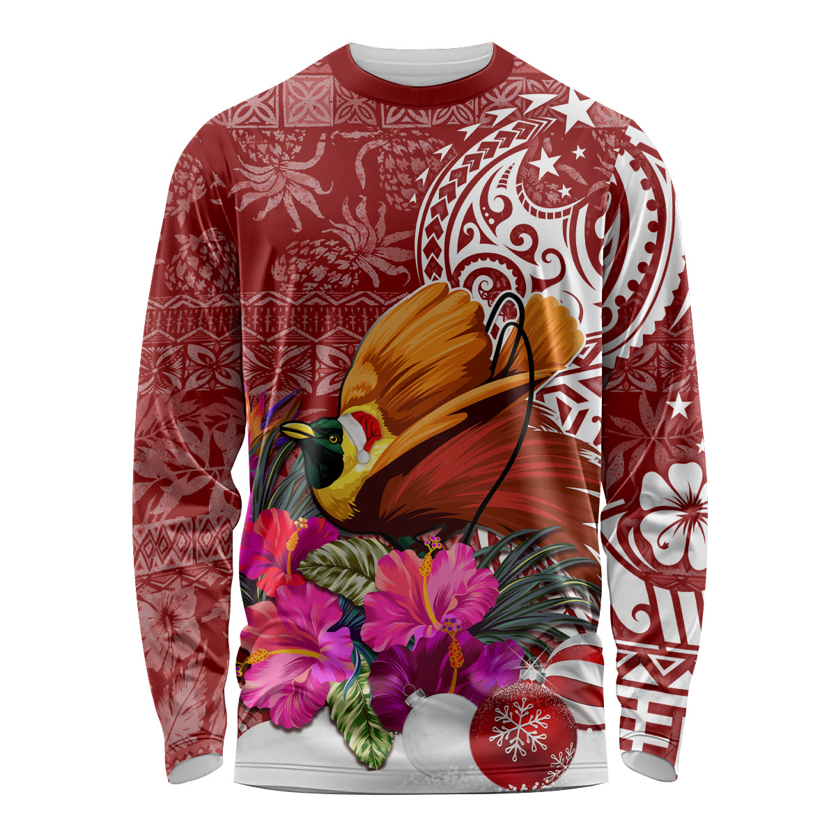Papua New Guinea Christmas Long Sleeve Shirt Bird-of-Paradise Special - Wonder Print Shop