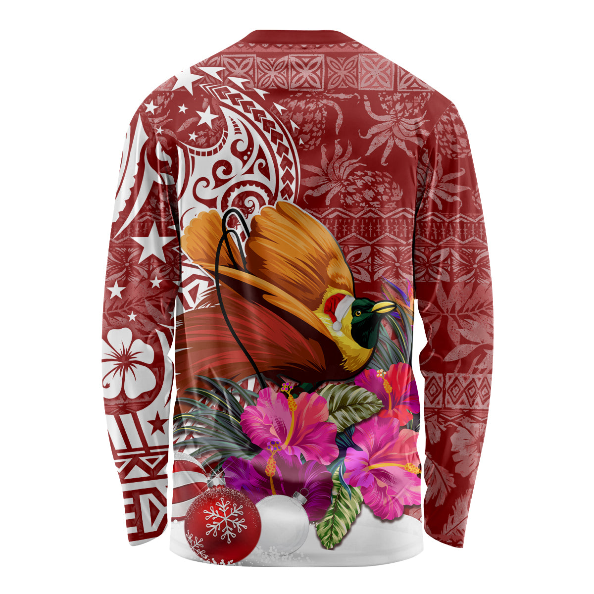 Papua New Guinea Christmas Long Sleeve Shirt Bird-of-Paradise Special - Wonder Print Shop