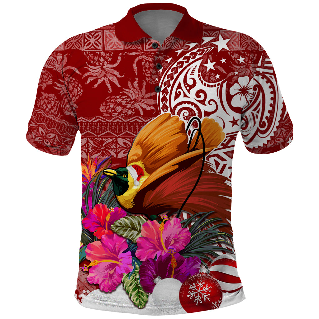 Papua New Guinea Christmas Polo Shirt Bird-of-Paradise Special - Wonder Print Shop