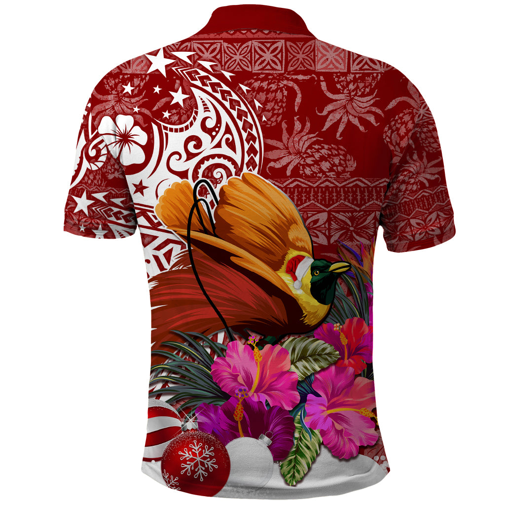 Papua New Guinea Christmas Polo Shirt Bird-of-Paradise Special - Wonder Print Shop