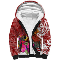 Papua New Guinea Christmas Sherpa Hoodie Bird-of-Paradise Special - Wonder Print Shop