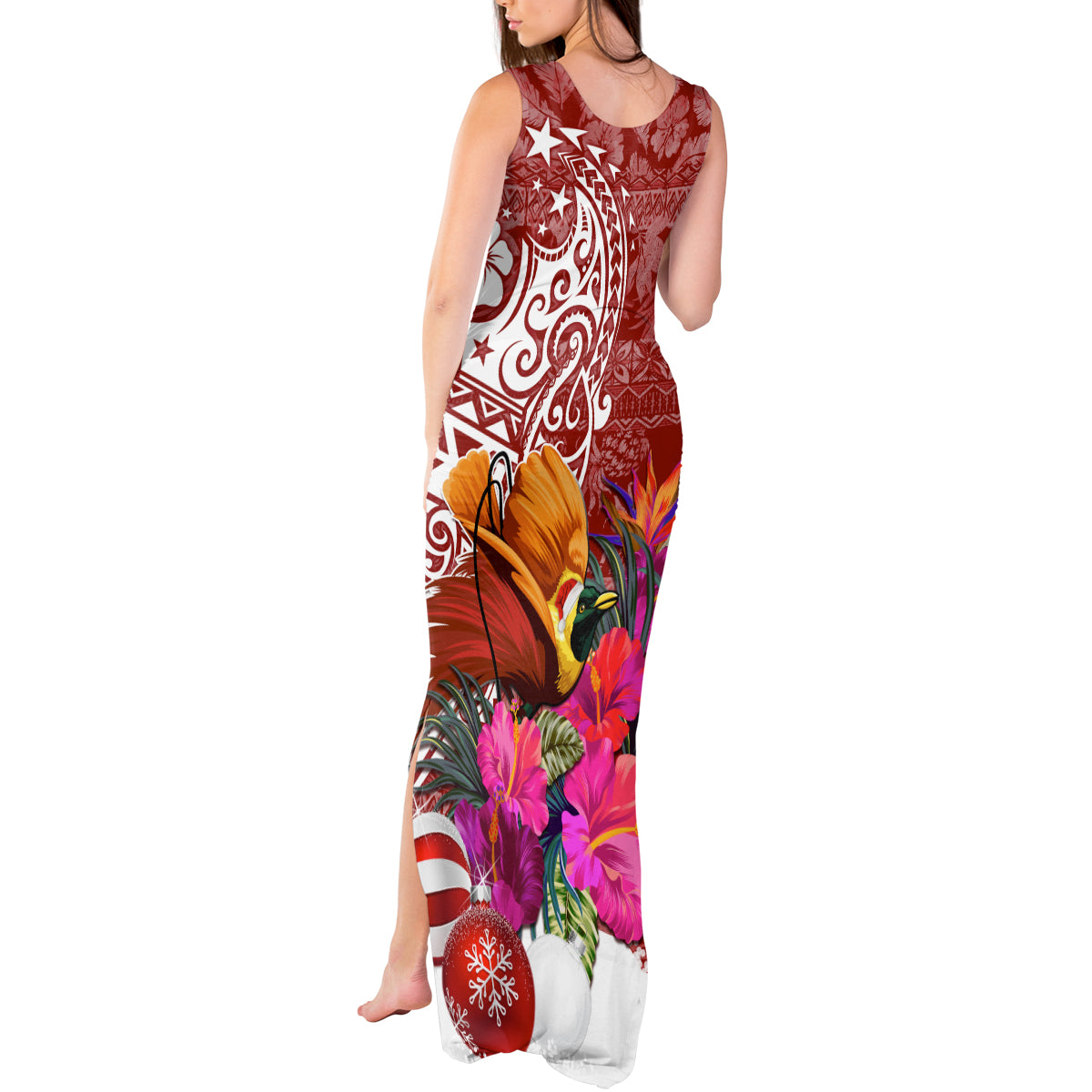 Papua New Guinea Christmas Tank Maxi Dress Bird-of-Paradise Special - Wonder Print Shop