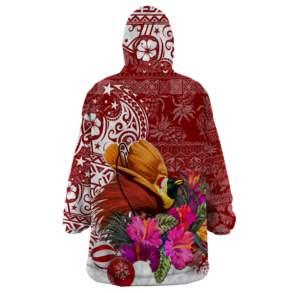 Papua New Guinea Christmas Wearable Blanket Hoodie Bird-of-Paradise Special - Wonder Print Shop