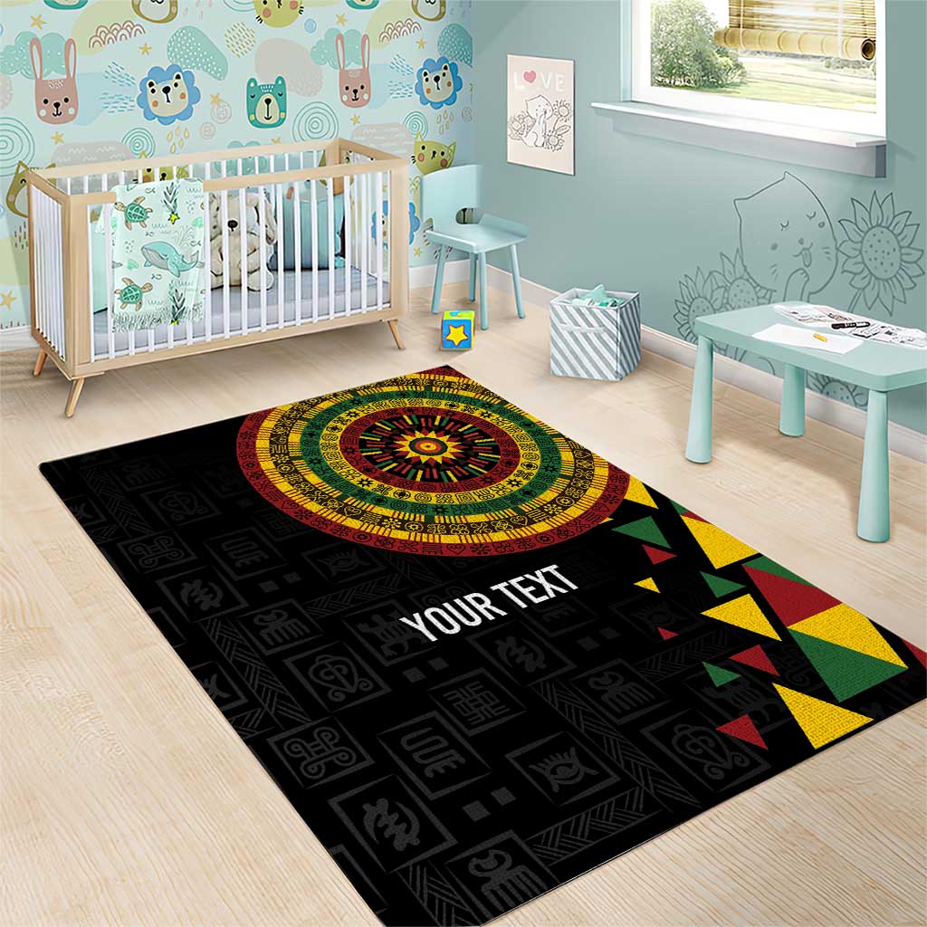 Personalized Adinkra Akan Culture Area Rug Afrikan Colors