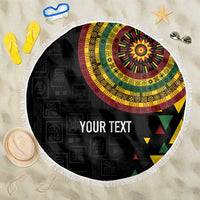 Personalized Adinkra Akan Culture Beach Blanket Afrikan Colors
