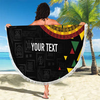 Personalized Adinkra Akan Culture Beach Blanket Afrikan Colors
