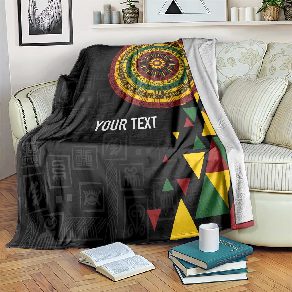Personalized Adinkra Akan Culture Blanket Afrikan Colors