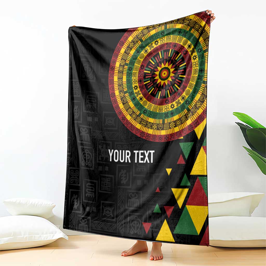 Personalized Adinkra Akan Culture Blanket Afrikan Colors