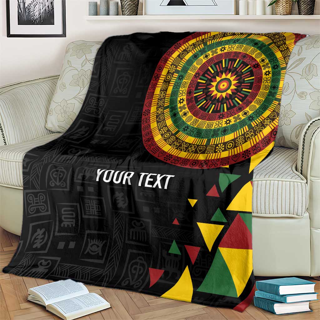 Personalized Adinkra Akan Culture Blanket Afrikan Colors