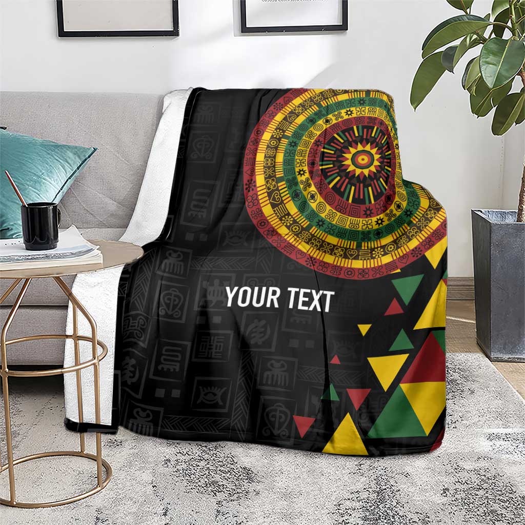 Personalized Adinkra Akan Culture Blanket Afrikan Colors
