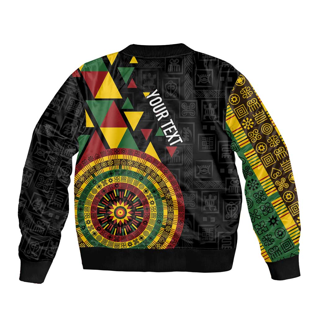 Personalized Adinkra Akan Culture Bomber Jacket Afrikan Colors