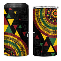 Personalized Adinkra Akan Culture 4 in 1 Can Cooler Tumbler Afrikan Colors