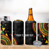 Personalized Adinkra Akan Culture 4 in 1 Can Cooler Tumbler Afrikan Colors