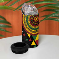Personalized Adinkra Akan Culture 4 in 1 Can Cooler Tumbler Afrikan Colors