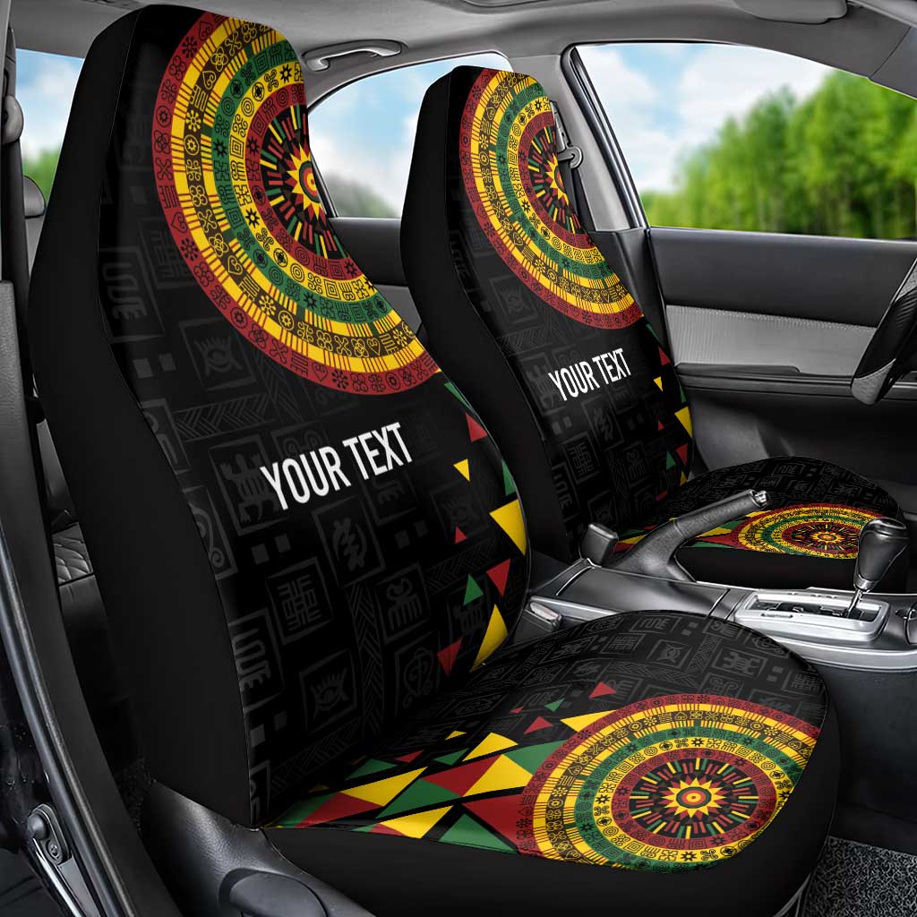 Personalized Adinkra Akan Culture Car Seat Cover Afrikan Colors