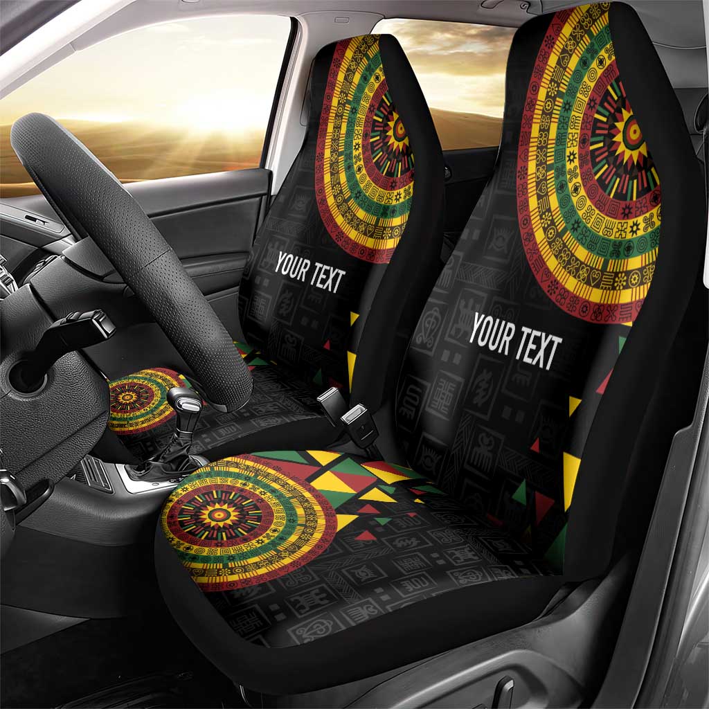 Personalized Adinkra Akan Culture Car Seat Cover Afrikan Colors