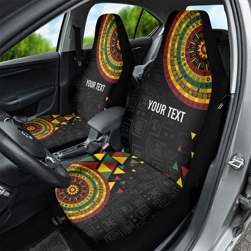 Personalized Adinkra Akan Culture Car Seat Cover Afrikan Colors