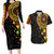Personalized Adinkra Akan Culture Couples Matching Long Sleeve Bodycon Dress and Hawaiian Shirt Afrikan Colors