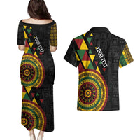 Personalized Adinkra Akan Culture Couples Matching Puletasi and Hawaiian Shirt Afrikan Colors