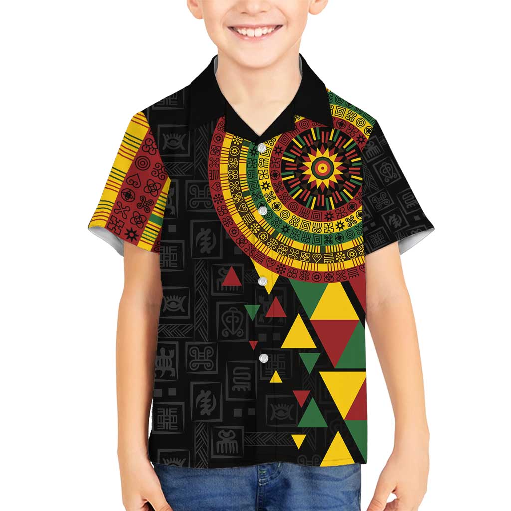 Personalized Adinkra Akan Culture Family Matching Long Sleeve Bodycon Dress and Hawaiian Shirt Afrikan Colors