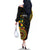 Personalized Adinkra Akan Culture Family Matching Off The Shoulder Long Sleeve Dress and Hawaiian Shirt Afrikan Colors