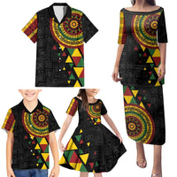 Personalized Adinkra Akan Culture Family Matching Puletasi and Hawaiian Shirt Afrikan Colors