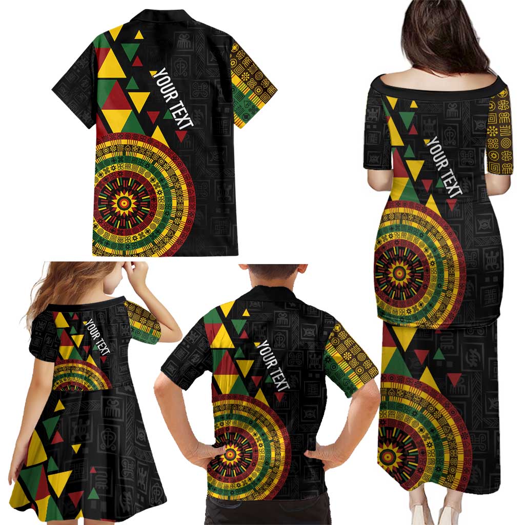 Personalized Adinkra Akan Culture Family Matching Puletasi and Hawaiian Shirt Afrikan Colors