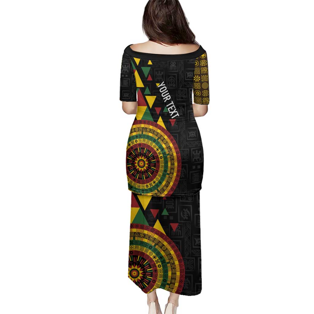 Personalized Adinkra Akan Culture Family Matching Puletasi and Hawaiian Shirt Afrikan Colors