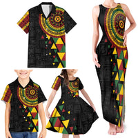 Personalized Adinkra Akan Culture Family Matching Tank Maxi Dress and Hawaiian Shirt Afrikan Colors