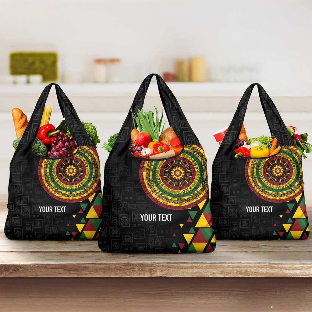 Personalized Adinkra Akan Culture Grocery Bag Afrikan Colors