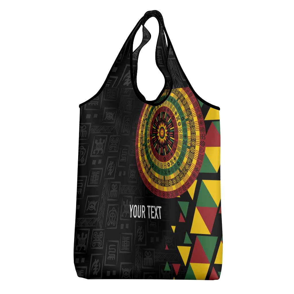 Personalized Adinkra Akan Culture Grocery Bag Afrikan Colors