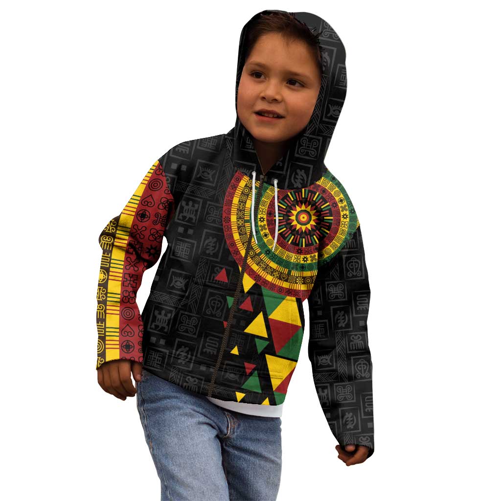 Personalized Adinkra Akan Culture Kid Hoodie Afrikan Colors