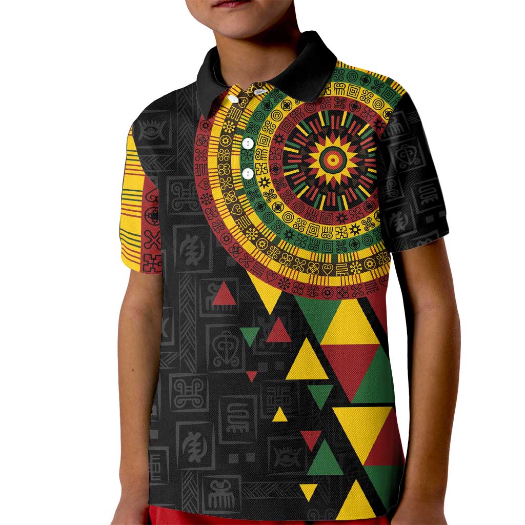 Personalized Adinkra Akan Culture Kid Polo Shirt Afrikan Colors